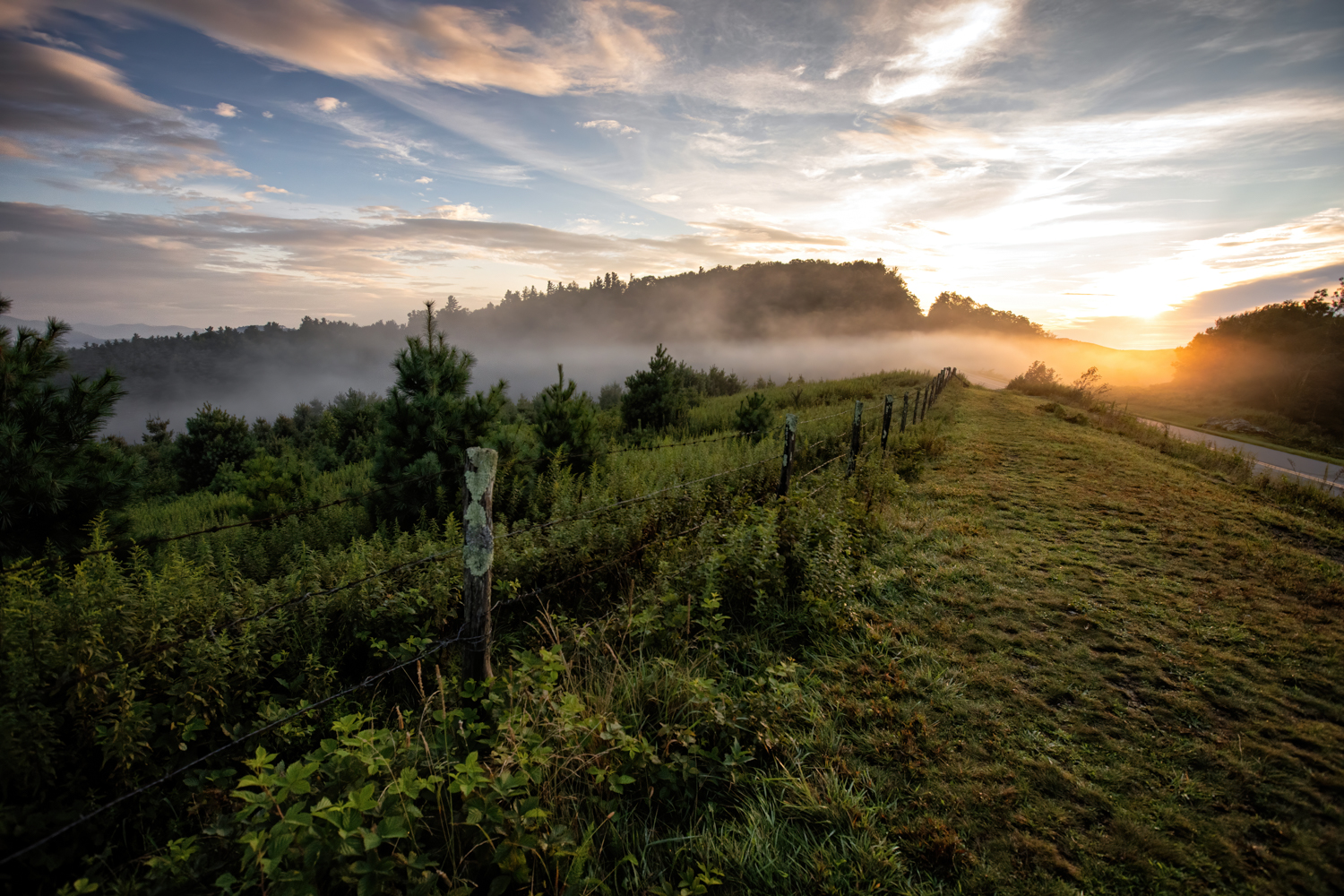 Scenic view of Blue Ridge Parkway in the Appalachian Mountains
