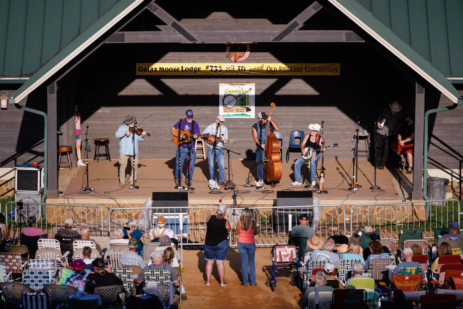 Band on stage at Fiddler's Convention