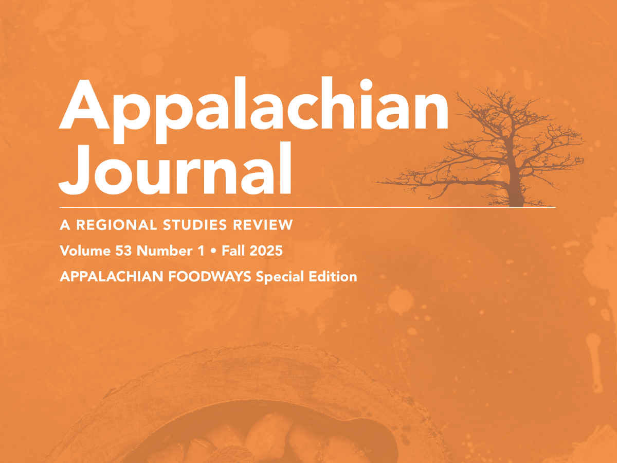 AppalachianJournal_531 The cover of Appalachian Journal volume 53, number 1 features the Appalachian Journal logo and an orange image of a pot of food, aligning with the issue's theme of Appalachian foodways.