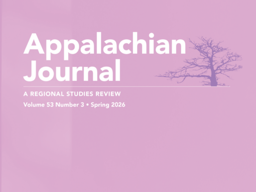 The cover of Appalachian Journal volume 53, number 3 features the Appalachian Journal logo and a pink image of spring flowers.