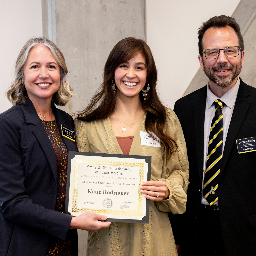 Katie Rodriguez ’25 recognized with 2025–26 Cratis D. Williams School of Graduate Studies Outstanding Thesis Award